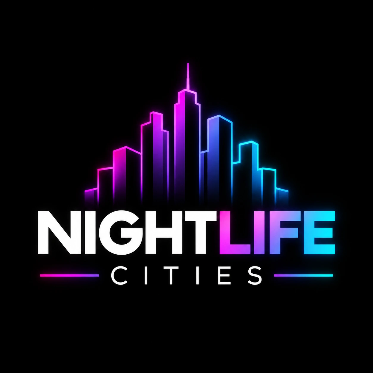 NightlifeCities logo on a black background